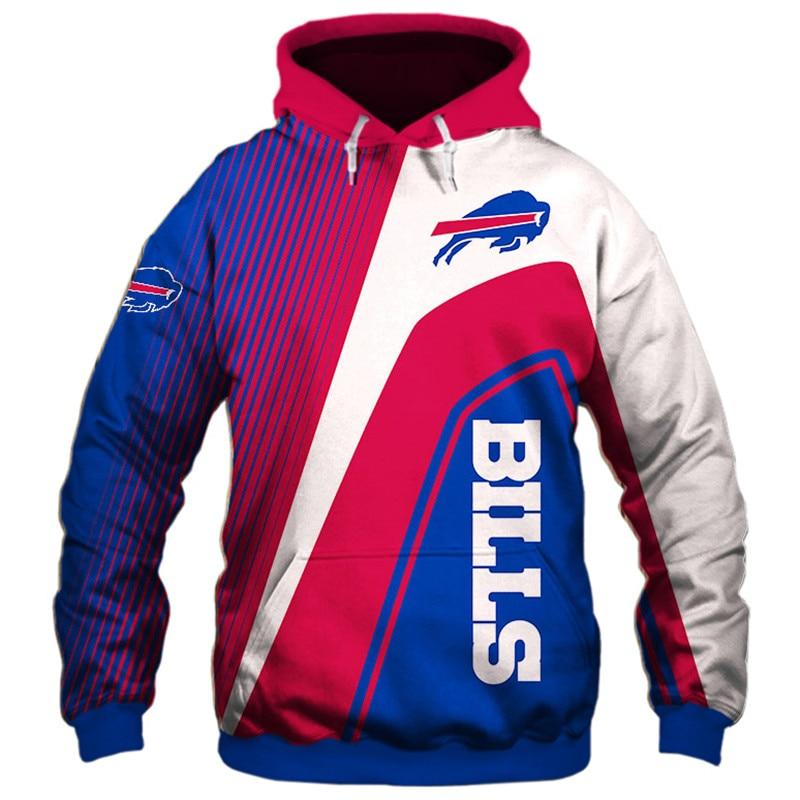 3D Nfl Printed Buffalo Bills Hoodies Cheap Sweatshirt Long Sleeve