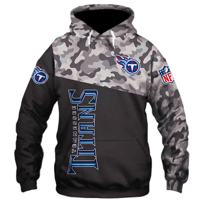 3D Nfl Printed Mens Tennessee Titans Hoodie Military Sweatshirt Pullover