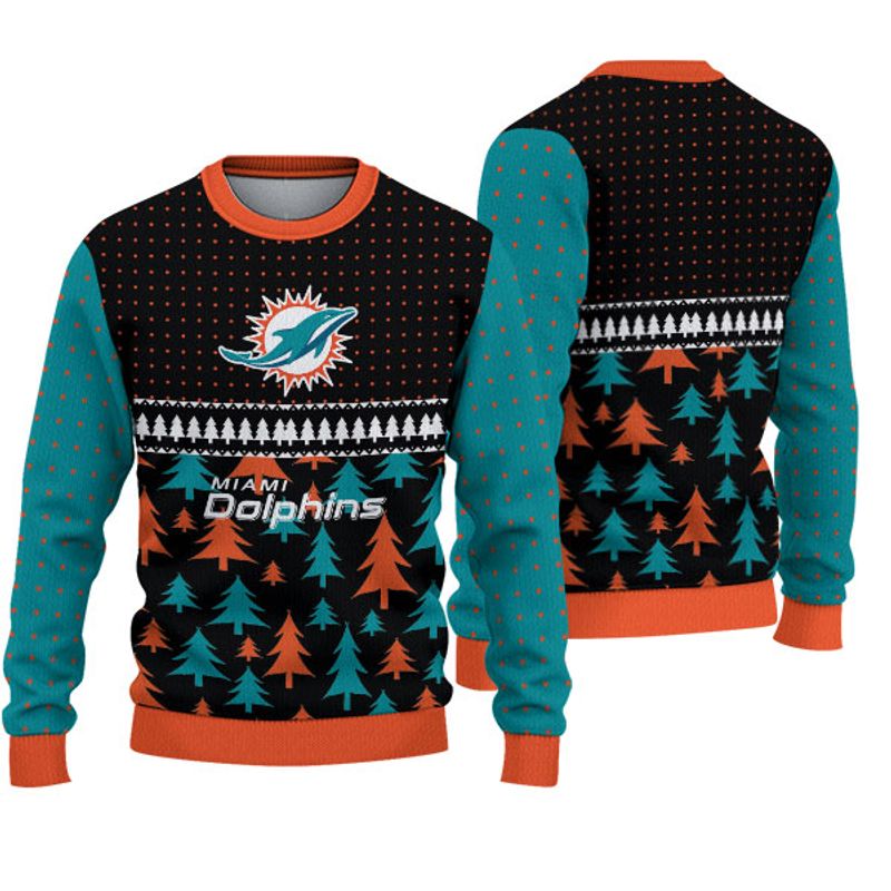 3D Nfl Printed Miami Dolphins Christmas Sweatshirt