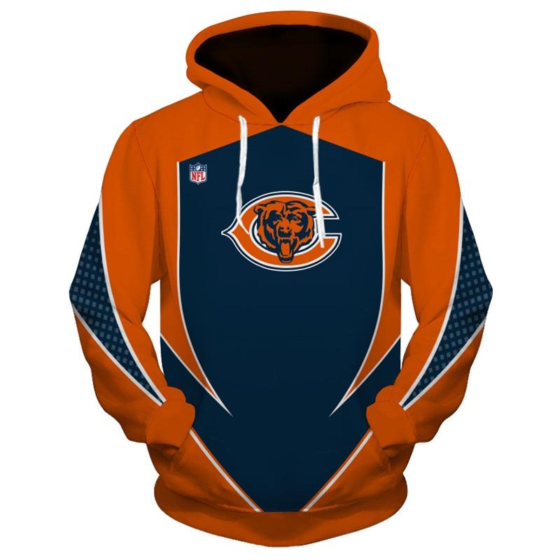 3D Nfl Printed New Design Nfl Football Chicago Bears Hoodie Sweatshirt Custom Pullover