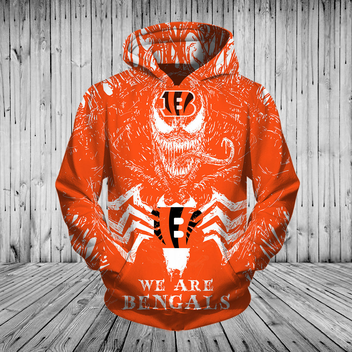 Cincinnati Bengals Hoodies 3D Venom Pullover Hoodies