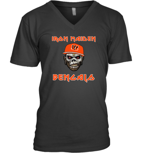Cincinnati Bengals Iron Maiden Rock Band Music V Neck T Shirt