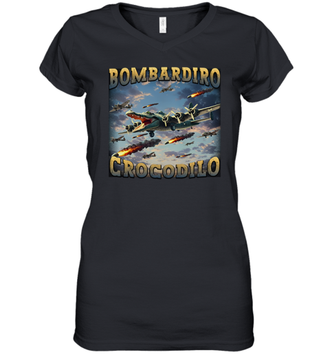 Bombardiro Crocodilo Women039S V Neck T Shirt