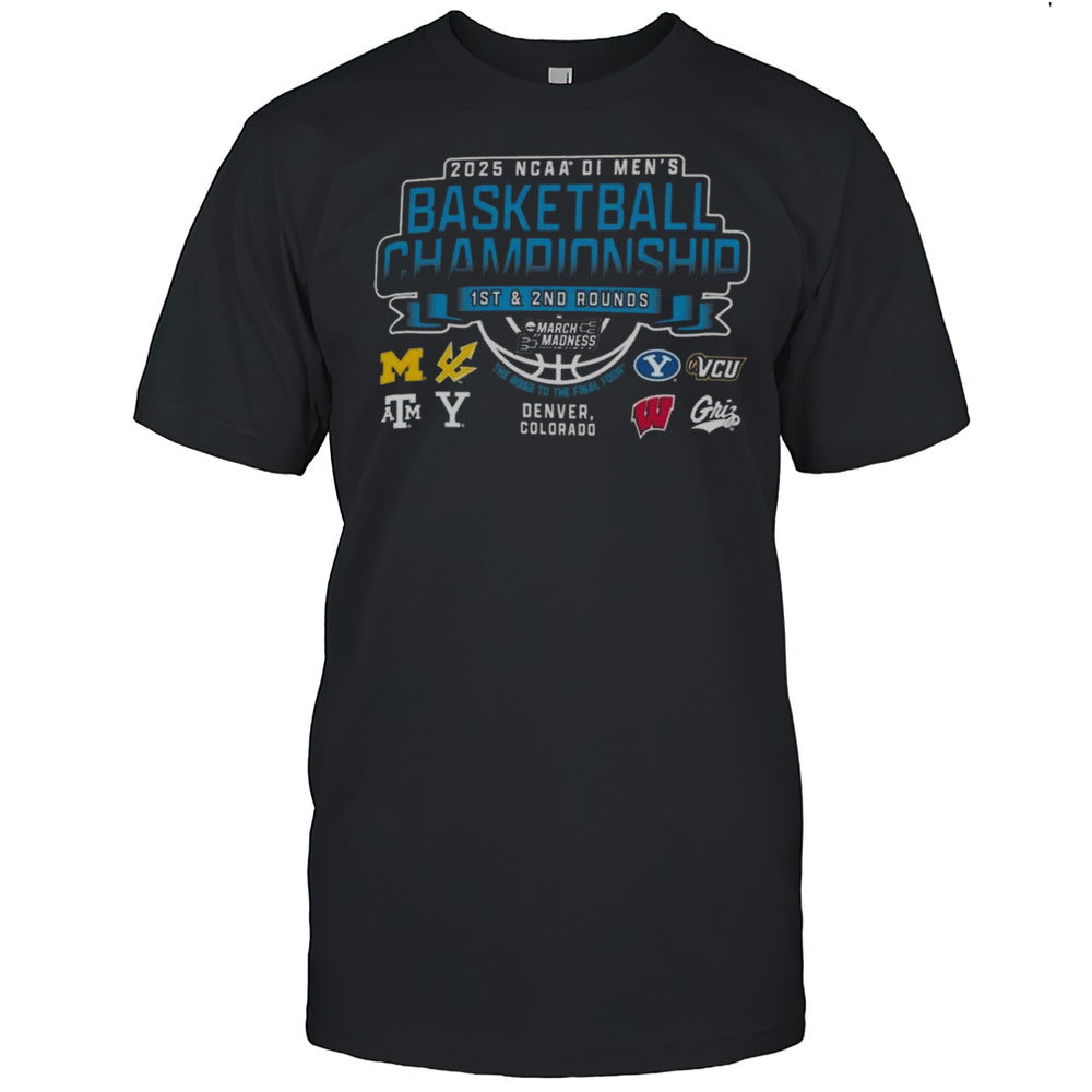 2025 NCAA DI Mens Basketball Championship 1st  2nd Rounds March Madness 8 Teams Shirt