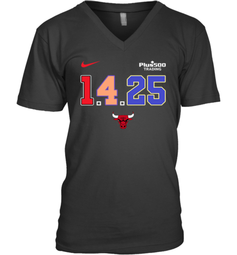 Chicago Bulls 1 4 25 Warmups V Neck T Shirt
