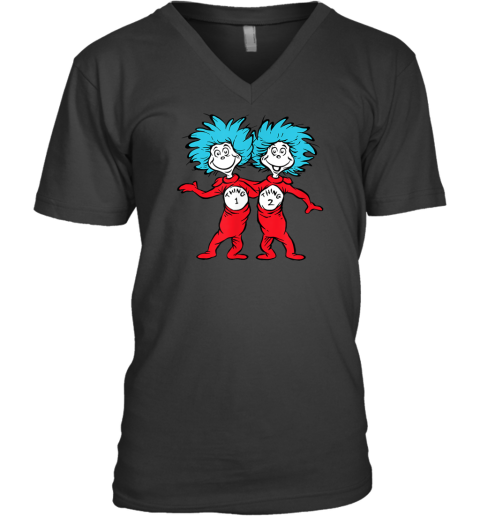 Dr Seuss Thing 1 Thing 2 Buddies V Neck T Shirt