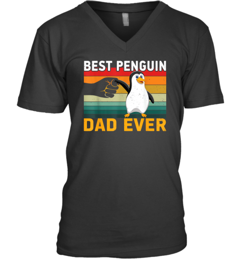 Best Penguin Dad Ever V Neck T Shirt