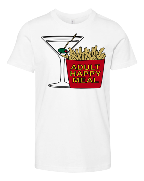 Adult Happy Meal Martini And Fries Premium Youth T Shirt