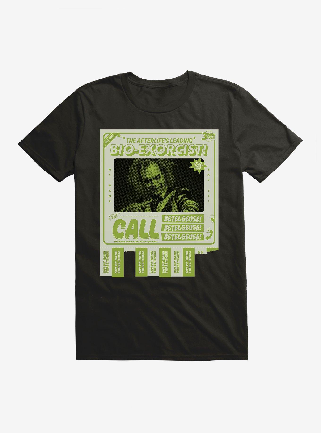 Beetlejuice Beetlejuice Bio-Exorcist Beetlguese Tear-Off Flyer T-Shirt