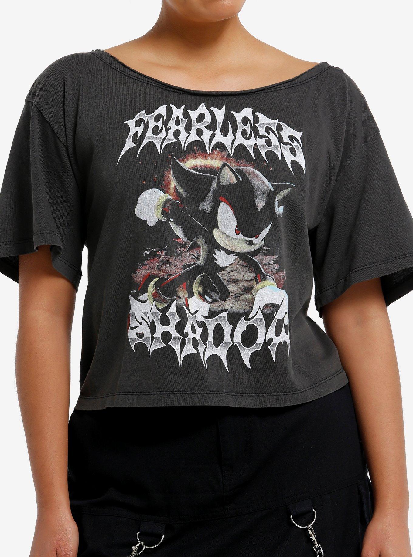 Sonic The Hedgehog Shadow Off-The-Shoulder Girls Crop T-Shirt