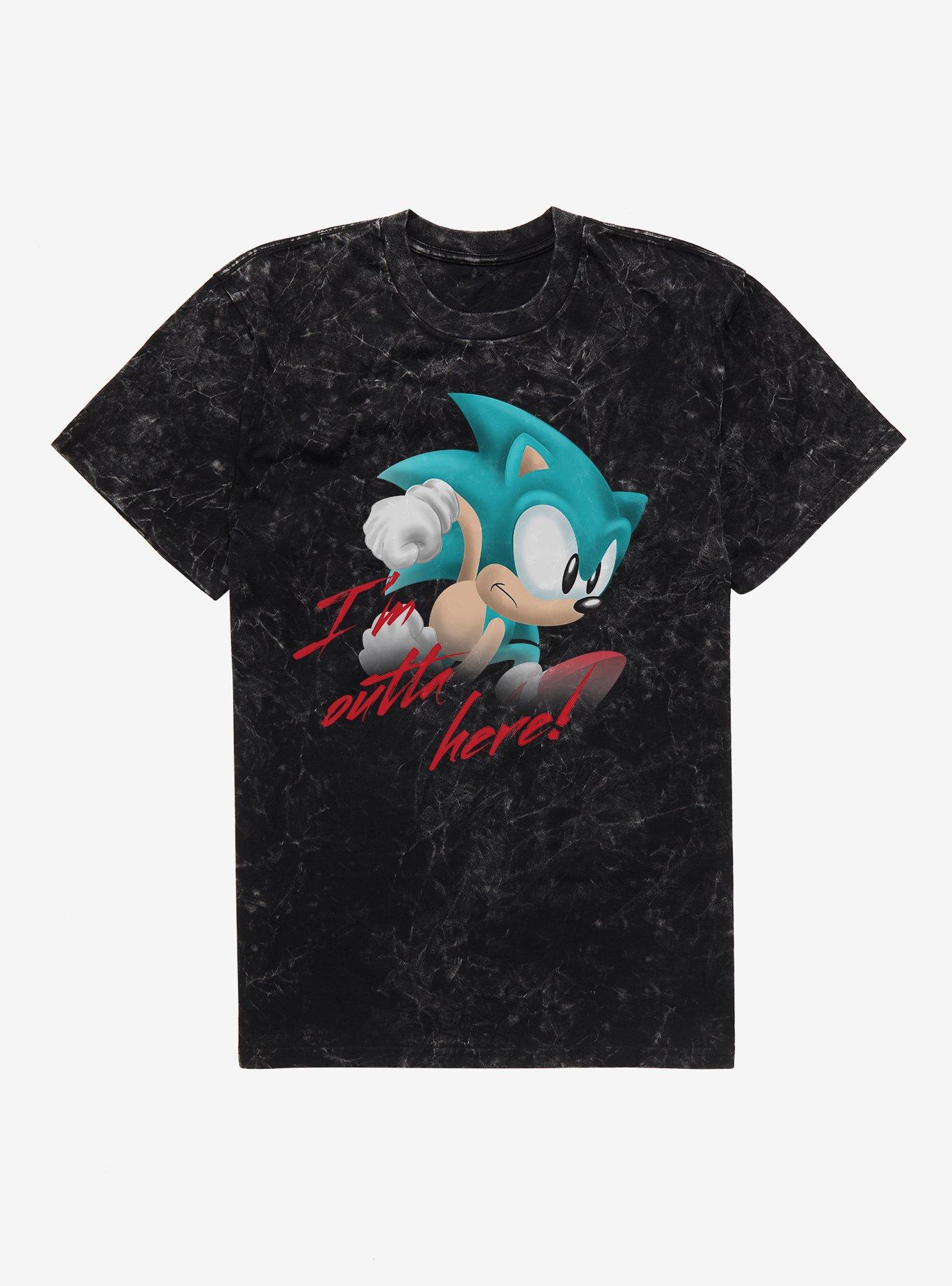 Sonic The Hedgehog I'm Outta Here! Mineral Wash T-Shirt