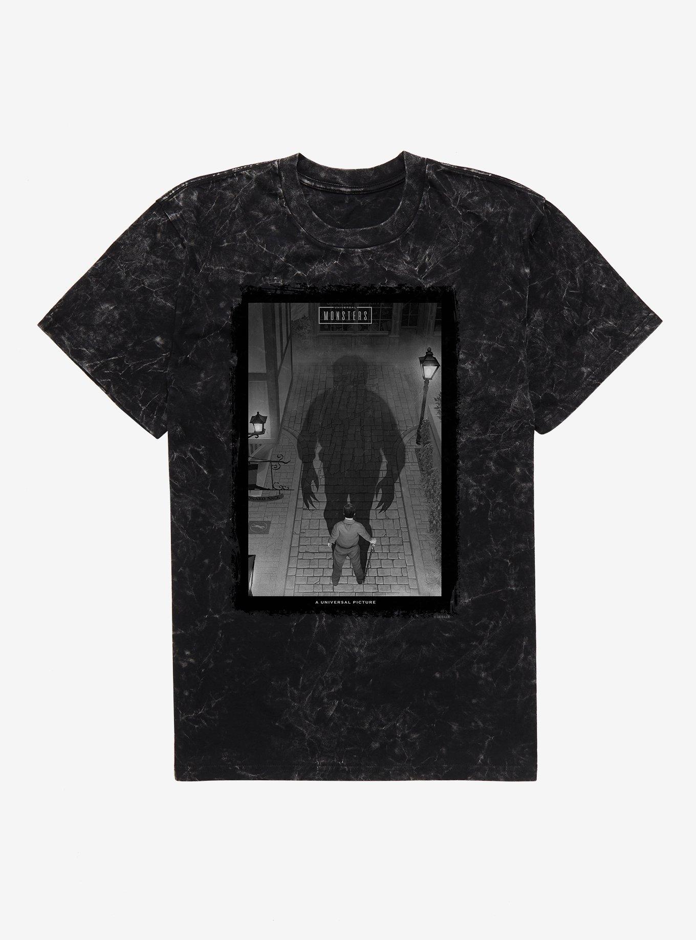 Universal Monsters Wolfman Shadow Mineral Wash T-Shirt