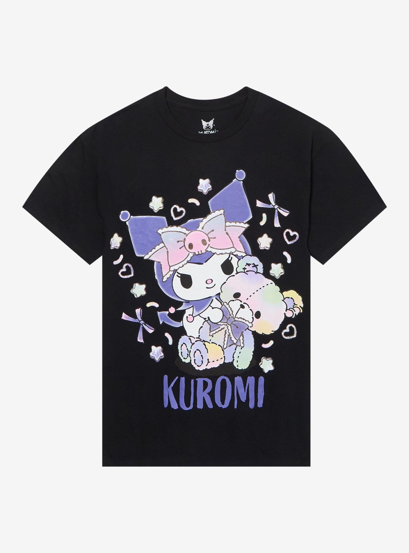 Kuromi Pastel Bear Glitter T-Shirt
