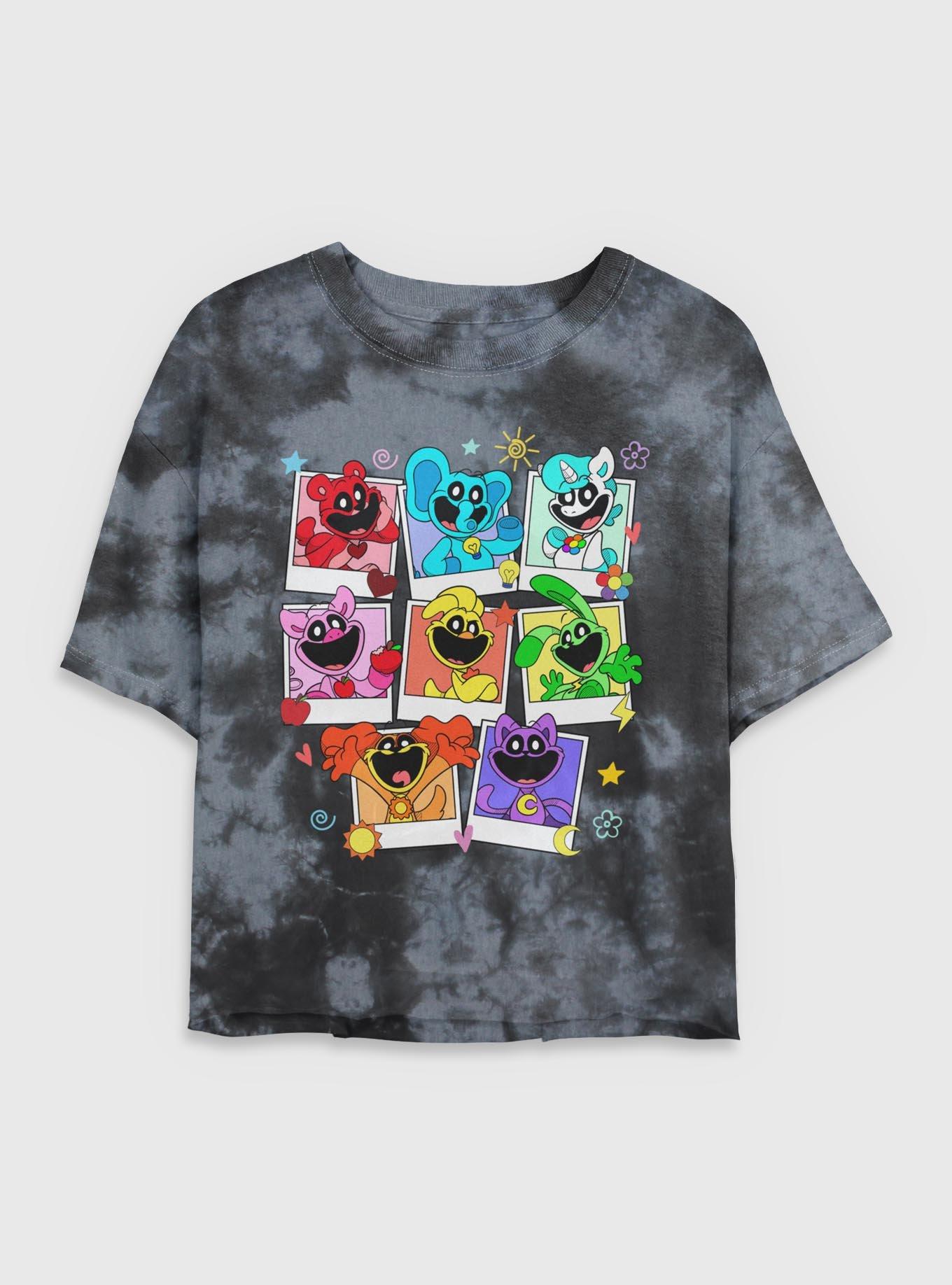 Poppy Playtime Polaroid Smiling Critters Girls Tie-Dye Crop T-Shirt