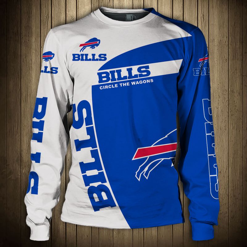 3D Nfl Printed Buffalo Bills Crewneck Sweatshirt Long Sleeve