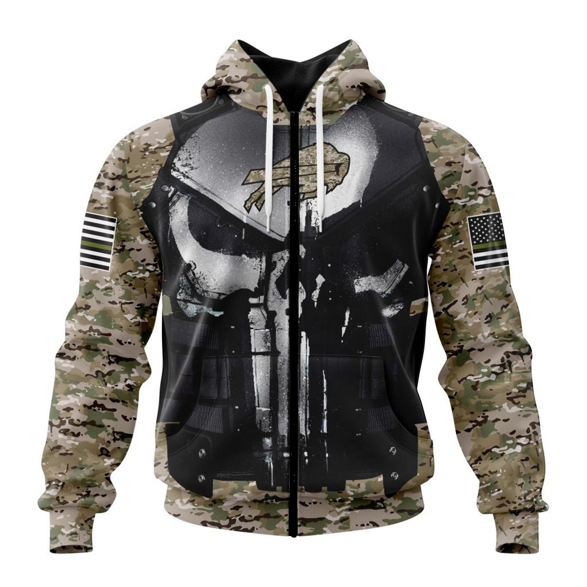 3D Nfl Printed Buffalo Bills Hoodie Camo Custom Name Amp Number