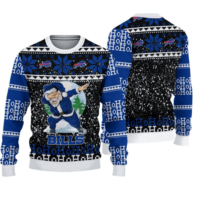 3D Nfl Printed Buffalo Bills Sweatshirt Santa Claus Ho Ho Ho