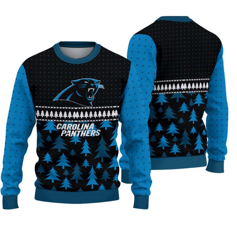 3D Nfl Printed Carolina Panthers Christmas Sweatshirt