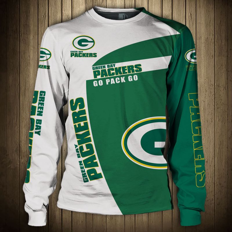 3D Nfl Printed Green Bay Packers Crew Neck Sweatshirt Go Pack Go