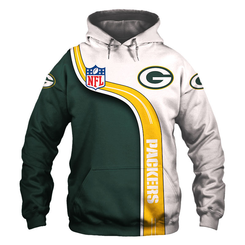 3D Nfl Printed Green Bay Packers Hoodies Mens Highway Letter