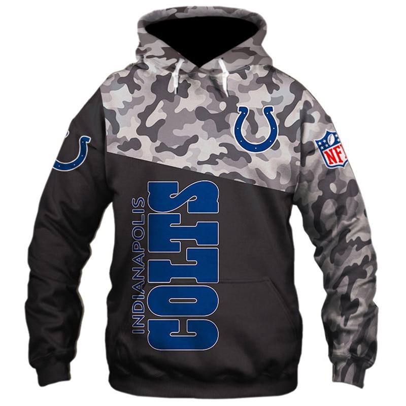 3D Nfl Printed Indianapolis Colts Military Hoodies Sweatshirt Pullover