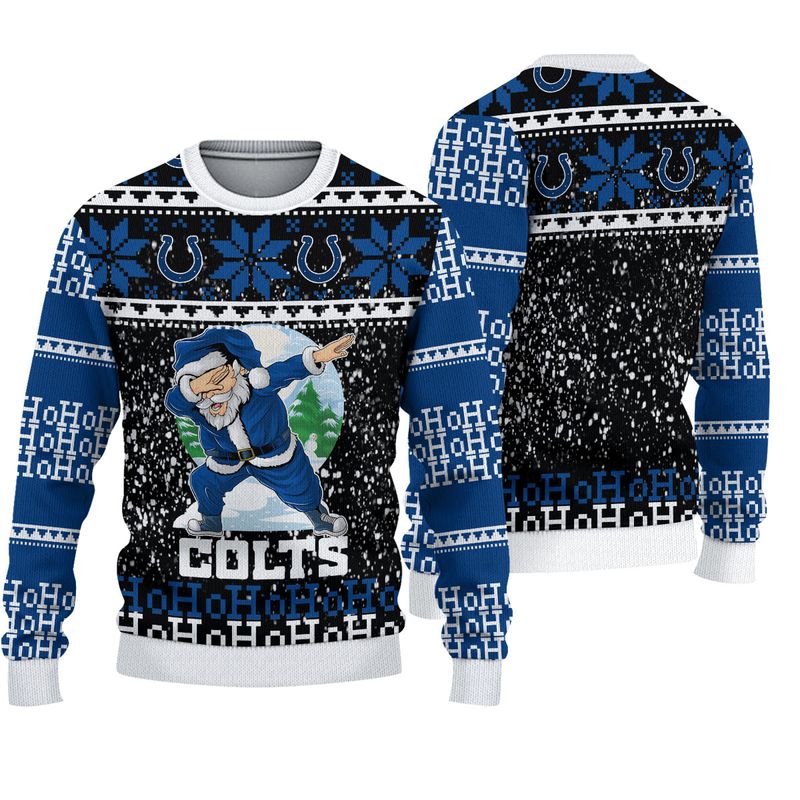 3D Nfl Printed Indianapolis Colts Sweatshirt Santa Claus Ho Ho Ho