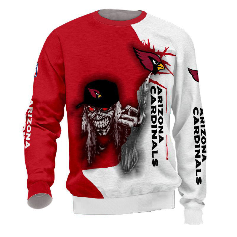 3D Nfl Printed Iron Maiden Arizona Cardinals Sweatshirt