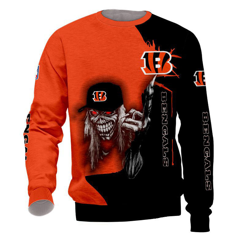 3D Nfl Printed Iron Maiden Cincinnati Bengals Sweatshirt