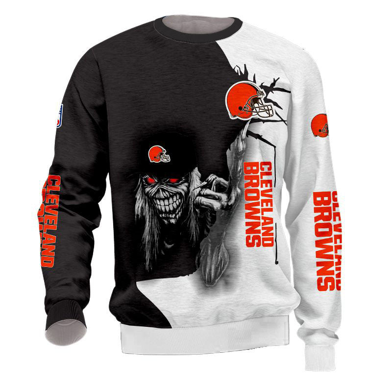 3D Nfl Printed Iron Maiden Cleveland Browns Sweatshirt