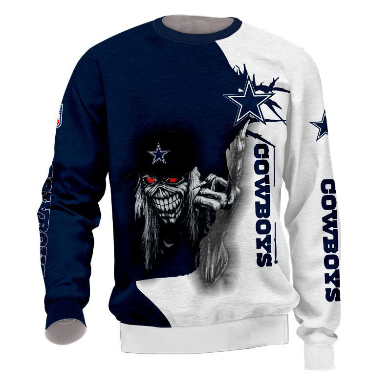 3D Nfl Printed Iron Maiden Dallas Cowboys Sweatshirt