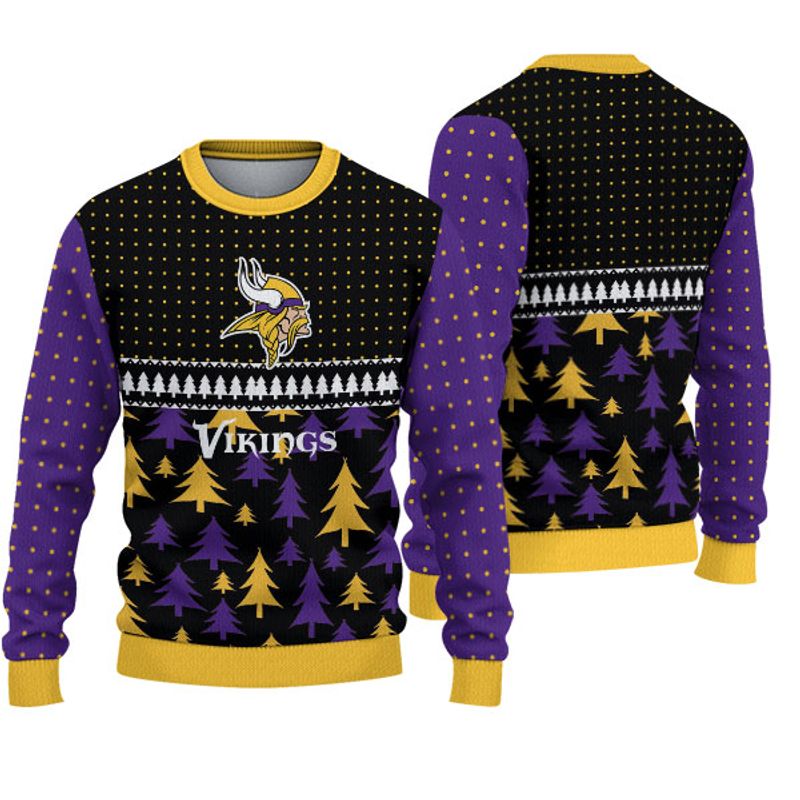 3D Nfl Printed Minnesota Vikings Christmas Sweatshirt