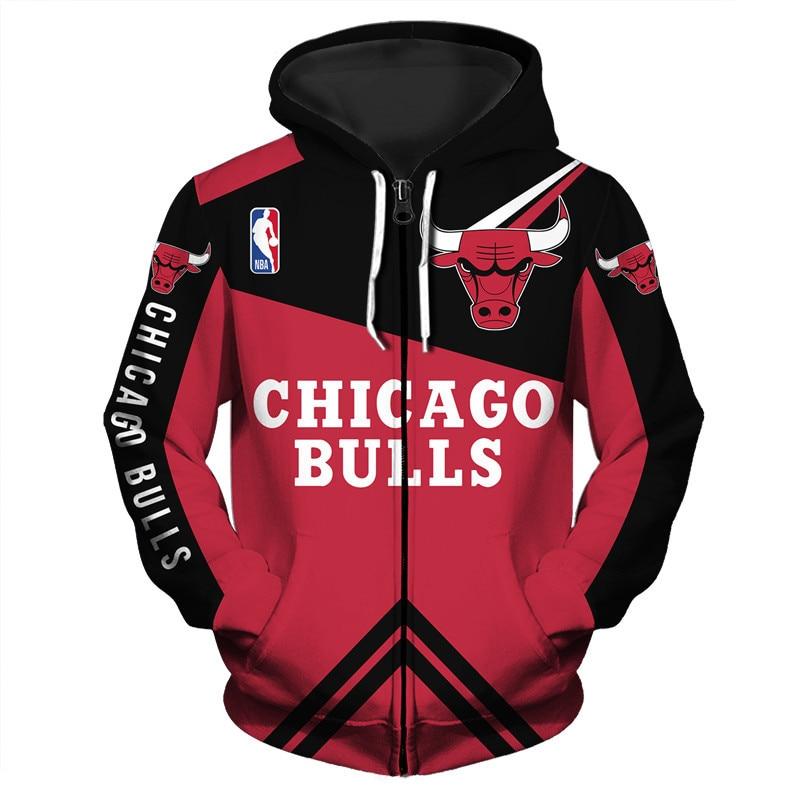 3D Nfl Printed Nba Hoodie Sale Chicago Bulls Hoodie Cheap With Zipper Sweatshirt Pullover