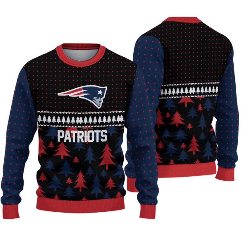 3D Nfl Printed New England Patriots Christmas Sweatshirt