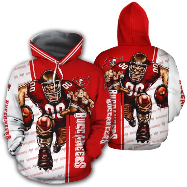 3D Nfl Printed Tampa Bay Buccaneers Mens Hoodie Mascot Ultra Cool