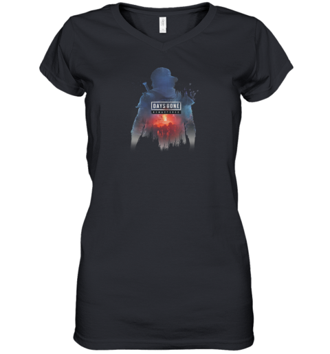 Days Gone Temasterd Ready To Fight Big Chest Poster Women039S V Neck T Shirt