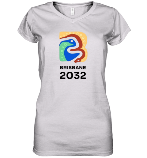 Brown Snake Bin Chicken Olympic Logo 2032 Women039S V Neck T Shirt