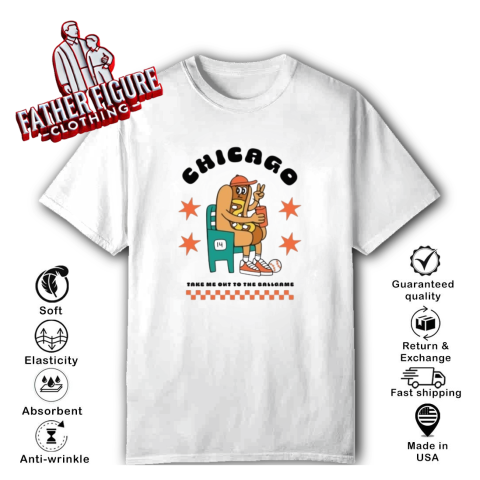 Chicago Hot Dog Mascot Take Me Out To The Ballgame T Shirt
