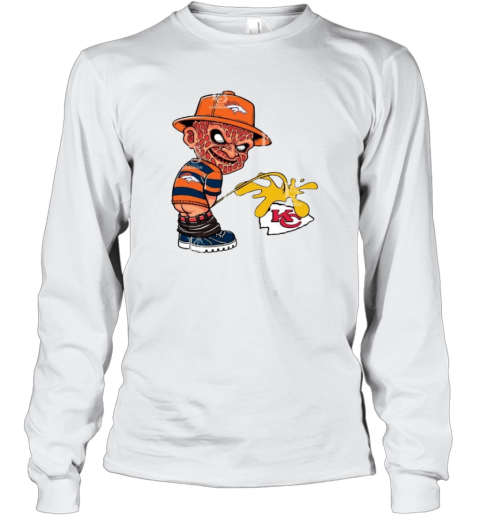 Denver Broncos Freddy Krueger Piss On Kansas City Chiefs Long Sleeve T Shirt