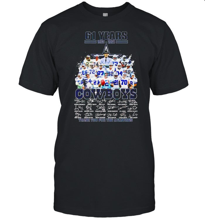 61 years Cowboys 1960 2021 thank you for the memories shirt