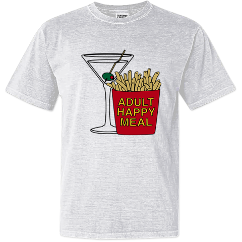 Adult Happy Meal Martini And Fries Dyed Heavyweight T Shirt