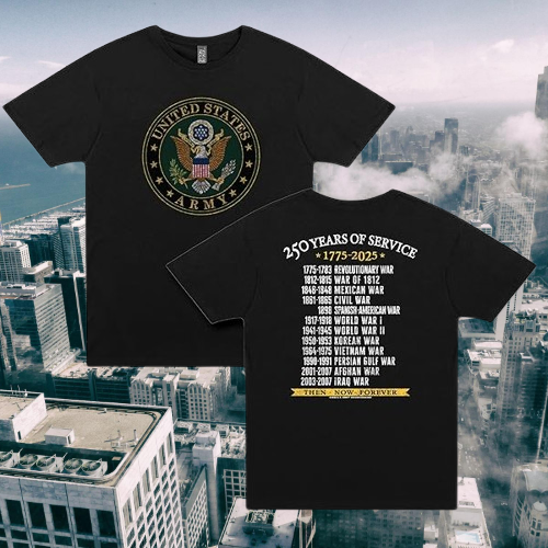 250 Years Of Service 1775 2025 Us Army 250Th Anniversary World Tour Tee
