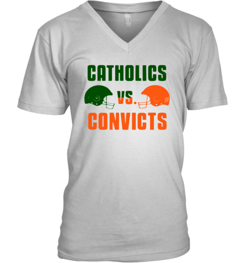 Catholics Vs Convicts V Neck T Shirt