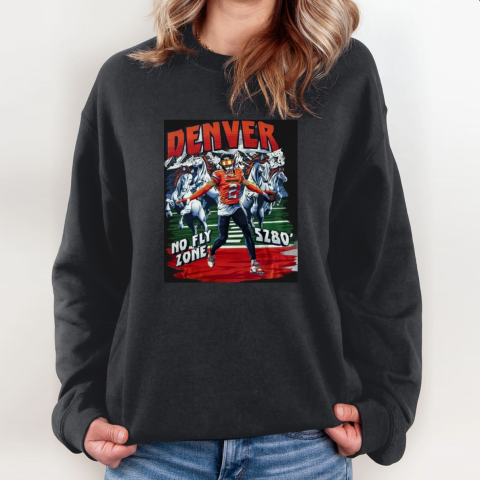Denver Broncos No Fly Zone Sz80 Dark Horse Sweatshirt