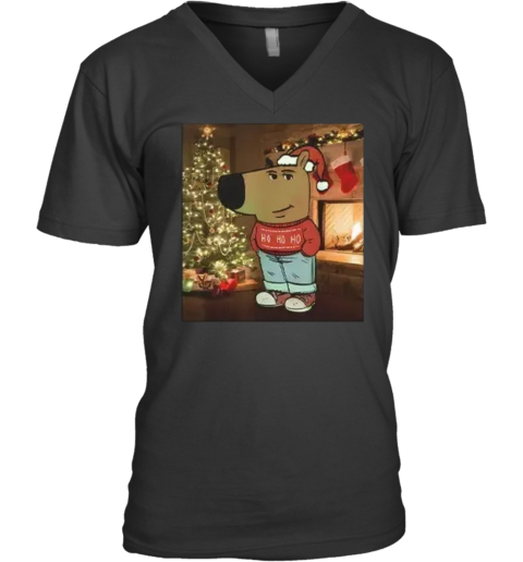 Chill Guy Meme Christmas Costume V Neck T Shirt