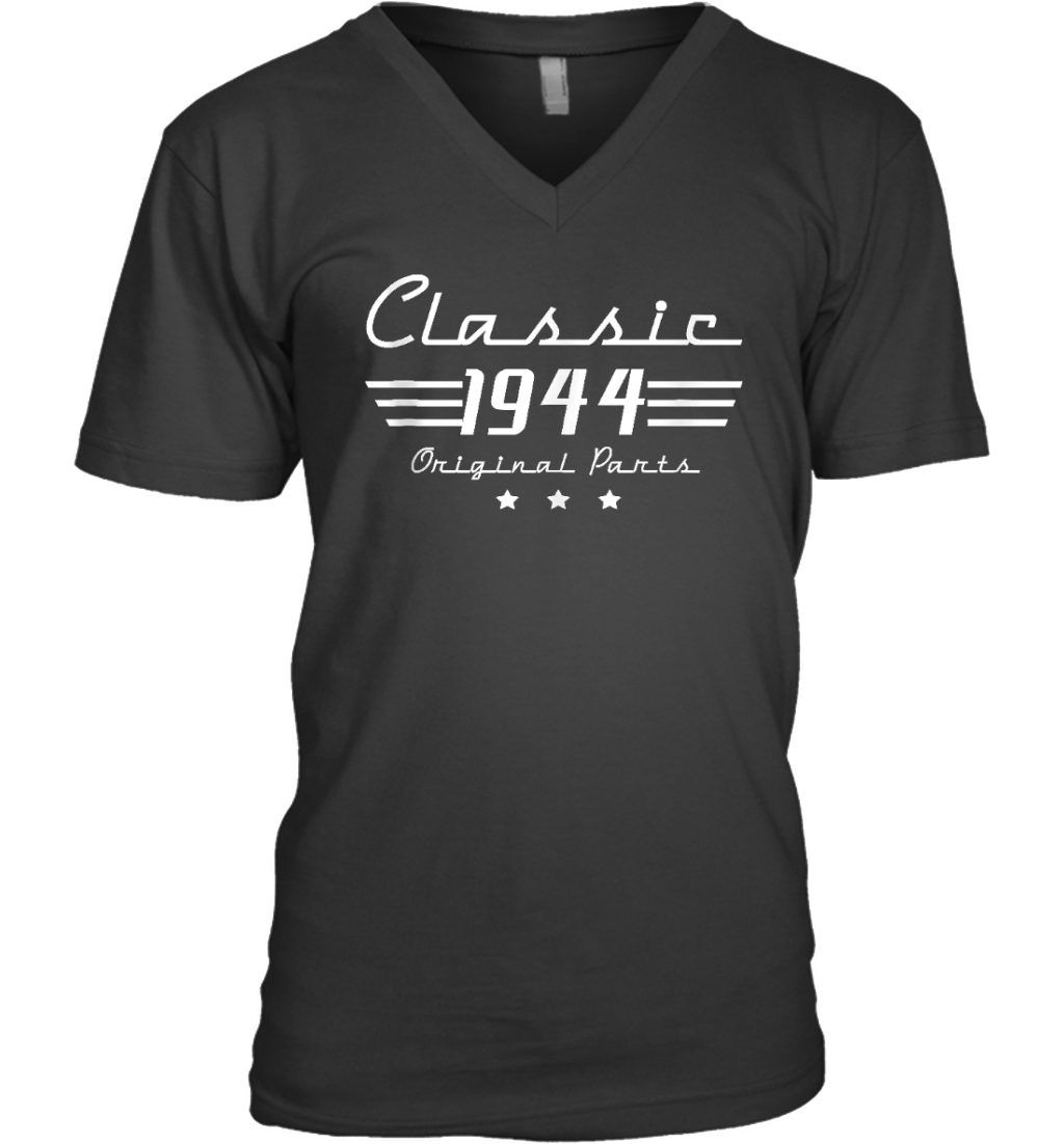 80Th Birthday 80 Year Old 80Th Vintage Classic 1944 Fathers Day Gifts V Neck T Shirt
