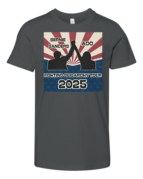 Bernie Sanders Aoc Fighting Oligarchy Tour Premium Youth T Shirt