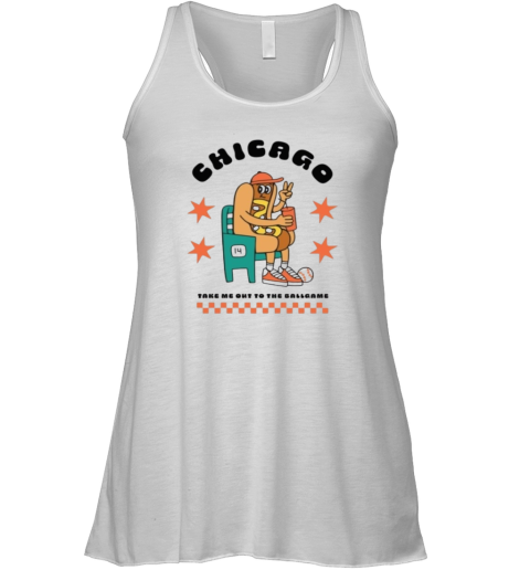 Chicago Hot Dog Mascot Take Me Out To The Ballgame Racerback Tank