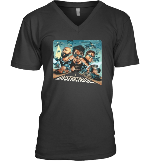 Distractible V Neck T Shirt