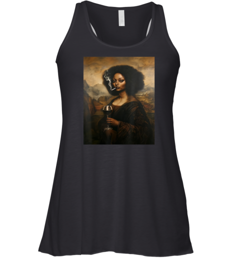 Black Mona Lisa African American Black History Month Racerback Tank