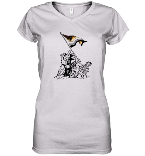 Bjork Human Behaviour Raising The Gay Pride Bear Flag Women039S V Neck T Shirt